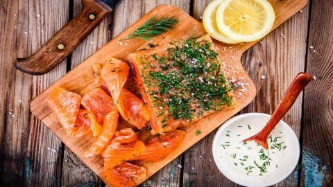 Seafood. Red fish. Stock Photos