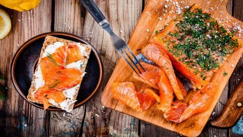 Seafood. Red fish. Stock Photos