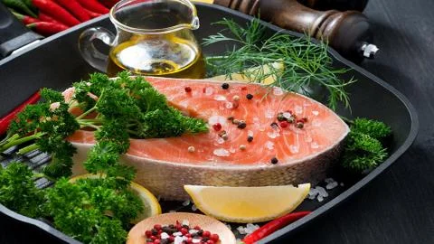 Seafood. Red fish. Stock Photos