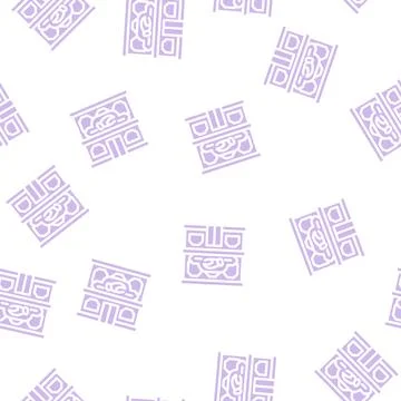 Seafood restaurant glyph vector seamless pattern Ilustración de archivo