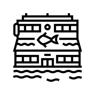 Seafood restaurant line icon vector illustration Ilustración de archivo