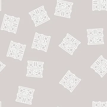 Seafood restaurant line vector seamless pattern Stock Illustration