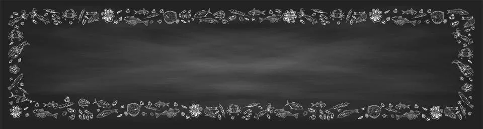Seafood restaurant menu template. Vector. Illustrazione stock