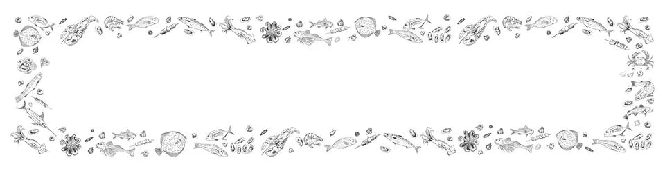 Seafood restaurant menu template. Vector. Stock Illustration