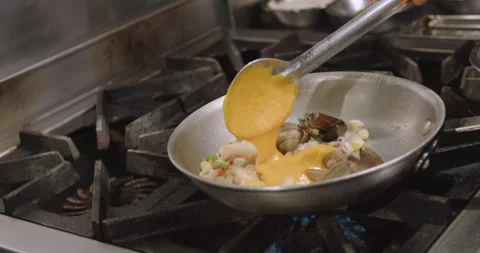 Seafood Rice Preparation – Step-by-Step Cooking Video Stock Footage 291197408
