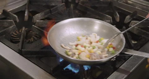 Seafood Rice Preparation – Step-by-Step Cooking Video Stock Footage 291197418