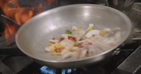 Seafood Rice Preparation – Step-by-Step Cooking Video Stock Footage 291197422