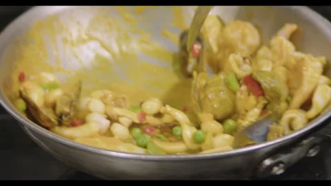 Seafood Rice Preparation – Step-by-Step Cooking Video Stock Footage 291197430