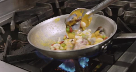 Seafood Rice Preparation – Step-by-Step Cooking Video Stock Footage 291197475