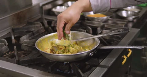 Seafood Rice Preparation – Step-by-Step Cooking Video Stock Footage 291197570