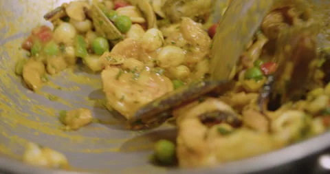 Seafood Rice Preparation – Step-by-Step Cooking Video Stock Footage 291197666