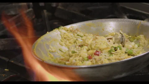 Seafood Rice Preparation – Step-by-Step Cooking Video Stock Footage 291197755