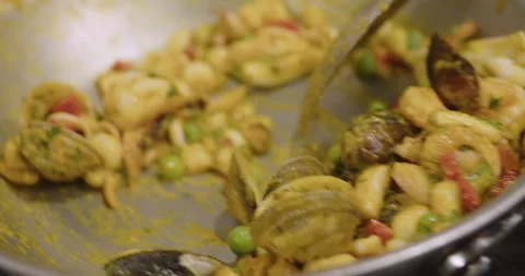 Seafood Rice Preparation – Step-by-Step Cooking Video Stock Footage 291197756