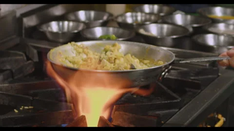 Seafood Rice Preparation – Step-by-Step Cooking Video Stock Footage 291197775
