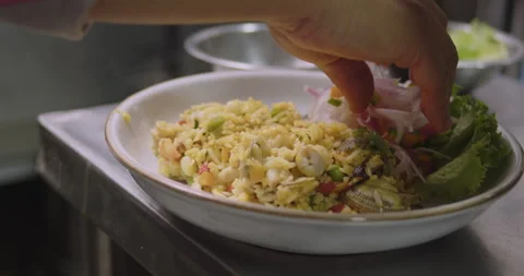 Seafood Rice Preparation – Step-by-Step Cooking Video Stock Footage 291197813
