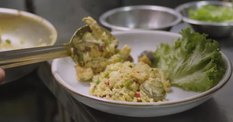Seafood Rice Preparation – Step-by-Step Cooking Video Stock Footage 291197825
