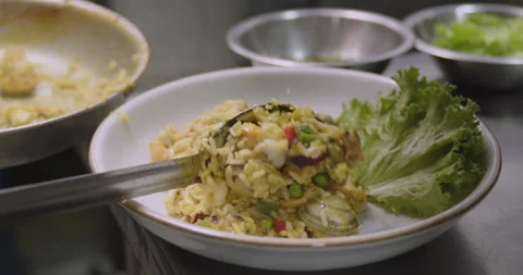 Seafood Rice Preparation – Step-by-Step Cooking Video Stock Footage 291197837