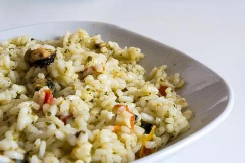 Seafood risotto Stock Photos