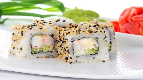 Seafood. Rolls Stock Photos