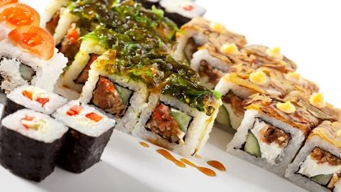 Seafood. Rolls Stock Photos