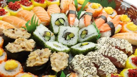 Seafood. Rolls Stock Photos