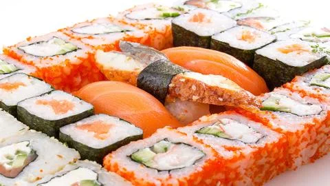 Seafood. Rolls Stock-Fotos