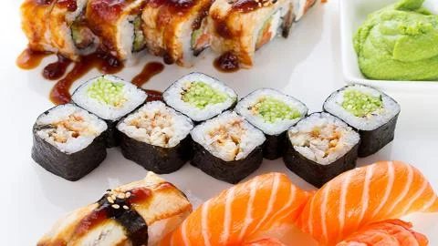 Seafood. Rolls Stock Photos