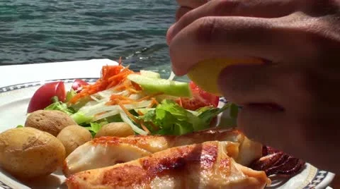 Seafood salad Stock Footage 20478254