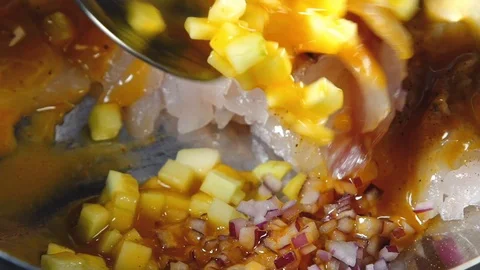 Seafood salad. Stock Footage 113265347