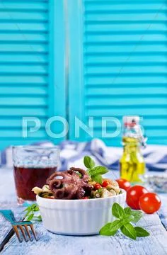 Seafood salad with vegetables Stock Photos