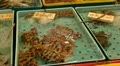 Seafood for sale in Hong Kong Market Street, Meat, Fish HD Footage