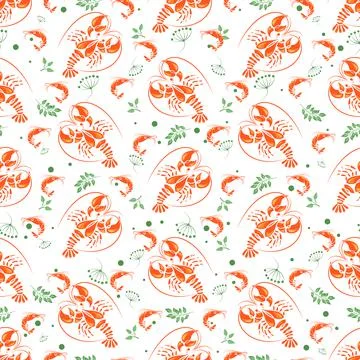Seafood seamless pattern. Illustrazione stock