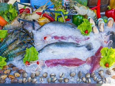 Seafood set Stock Photos