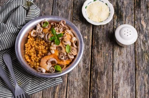 Seafood with shallow paste Stock Photos