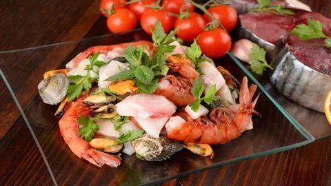 Seafood. Shrimp. Stock Photos