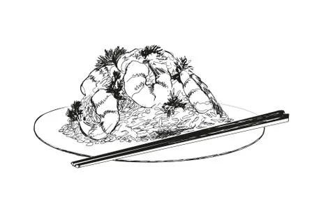 Seafood. Shrimps. Stock Illustration
