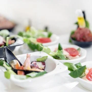 Seafood snacks Stock Photos