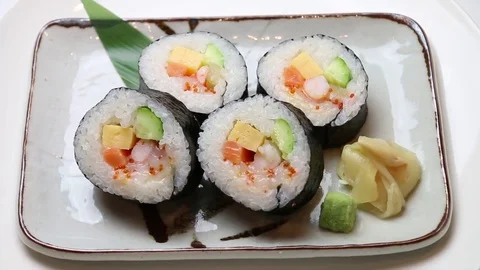 Seafood thick roll Video stock 82558567