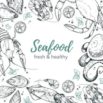 Seafood vector illustration Stock Illustration