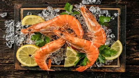 Seafood.Trips on ice. Stock Photos