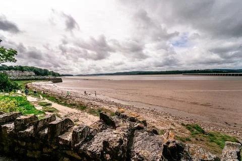 Seafront at arnside cumbria morecambe bay Stock Photos