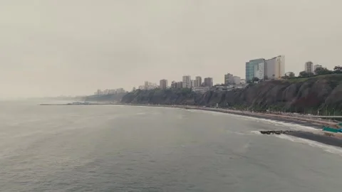 Seafront Cities Of Callao and Lima Along Costa Verde (Green Coast) In Peru Vidéo 293772156