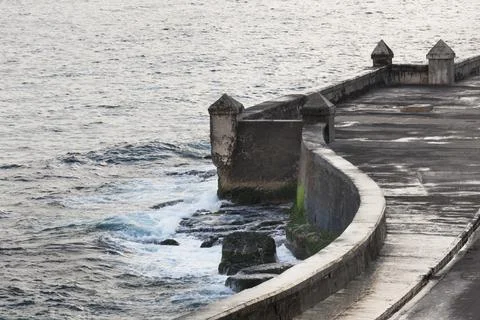 Seafront in a cloudy day Stock Photos