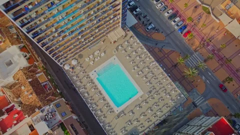 Seafront Hotel with Pool in Fuengirola, Spain Stock Footage 310948106