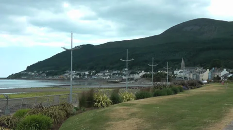 Seafront at Newcastle, Co Down in summer Stock Footage 38913211