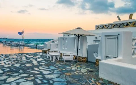 Seafront of Paros Stock Photos