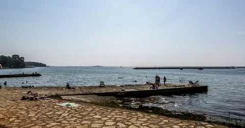 Seafront with Pier Stock Footage 74284679