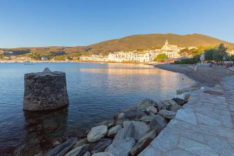 Seafront promenade in Cadaques, Cadaques, Spain Stock Photos