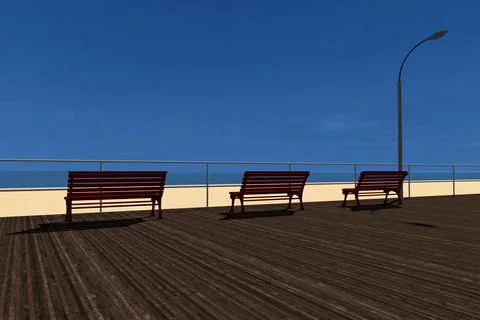 Seafront promenade Stock Illustration