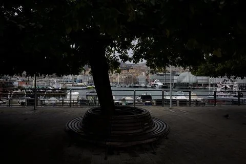 Seafront on a rainy day Stock Photos